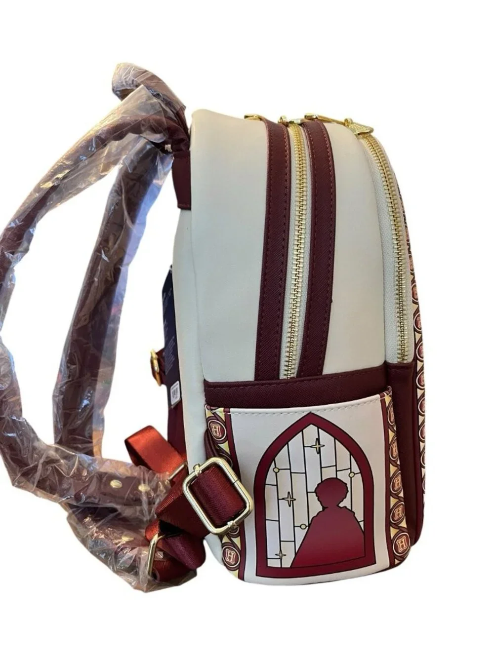 Loungefly Harry Potter Hedwig Stained Glass Window Snowy Owl Mini Backpack NWT